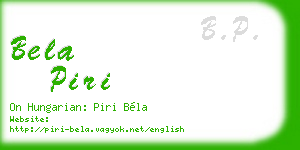 bela piri business card